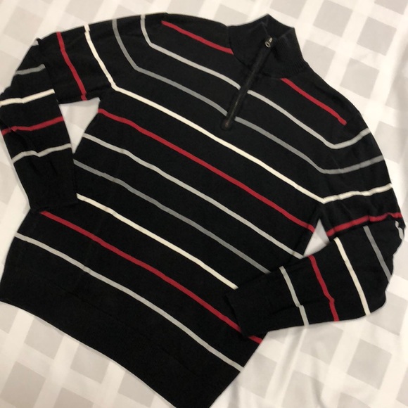 Men’s Old Navy 1/4 Zip Striped Sweater - Picture 2 of 7